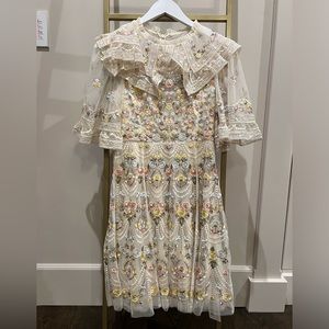 floral needle and thread dress